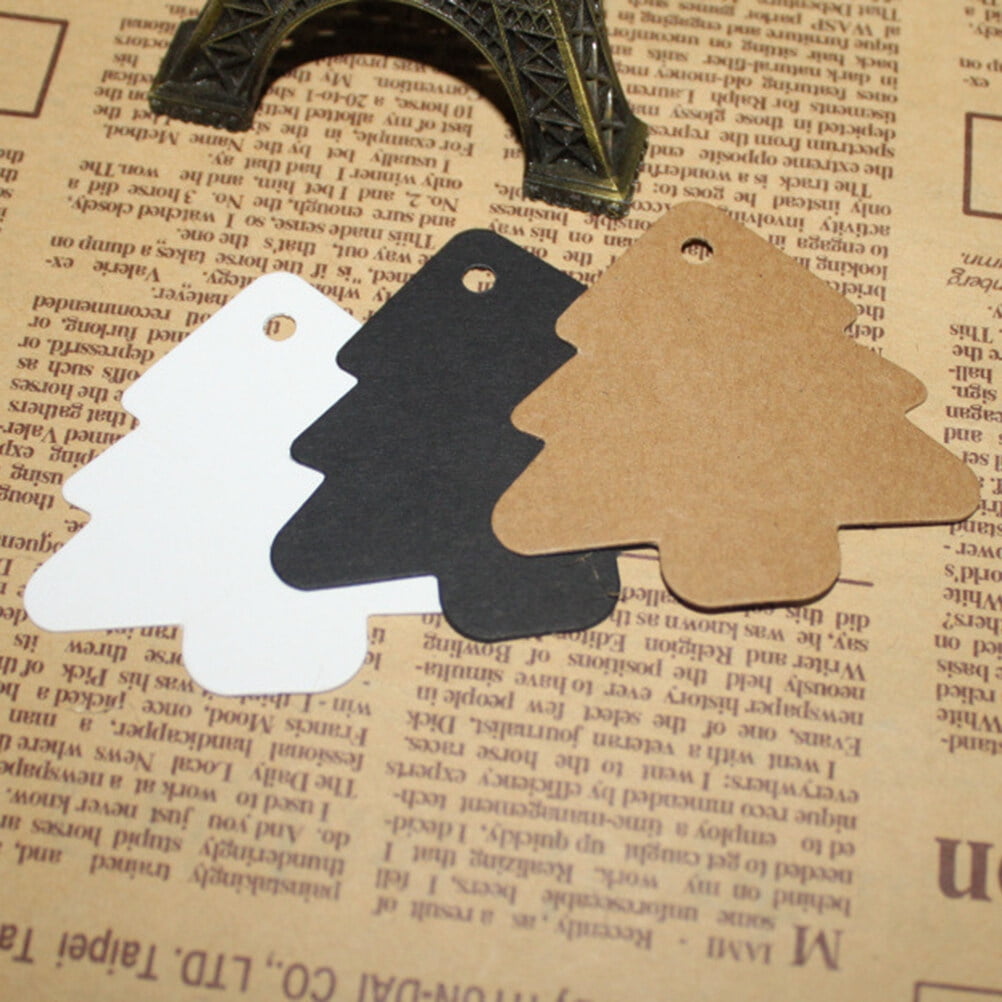 BinaryABC 150pcs Kraft Paper Gift Tags - Blank Hang Tags With String For Christmas, Weddings & Parties (5.5x5.4cm)