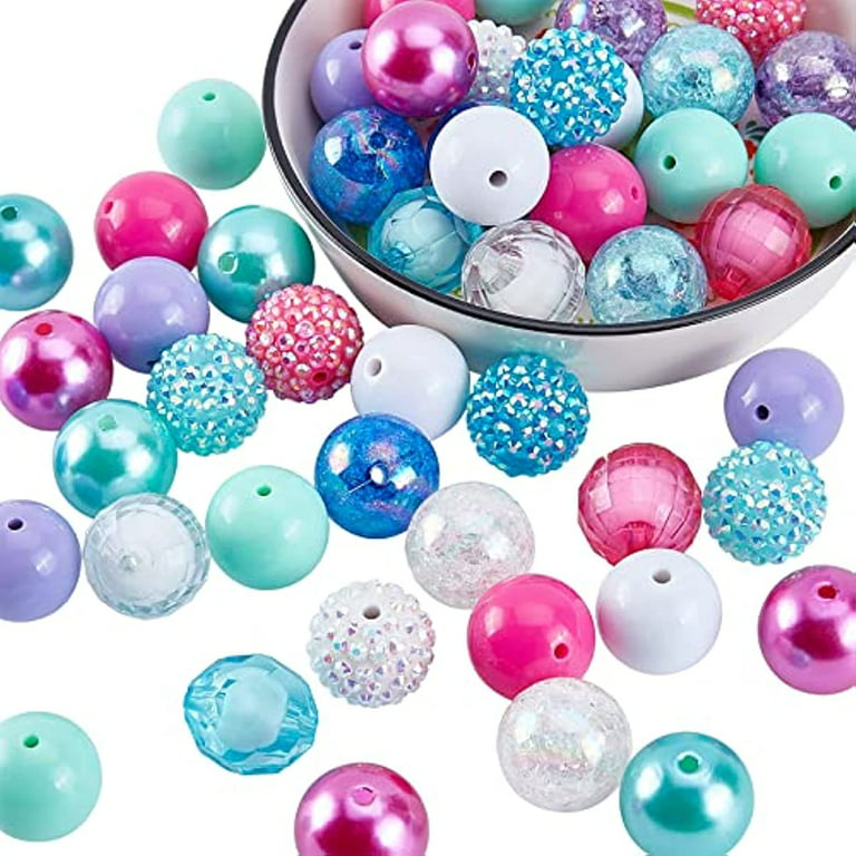 20mm Rhinestone Bubblegum Beads