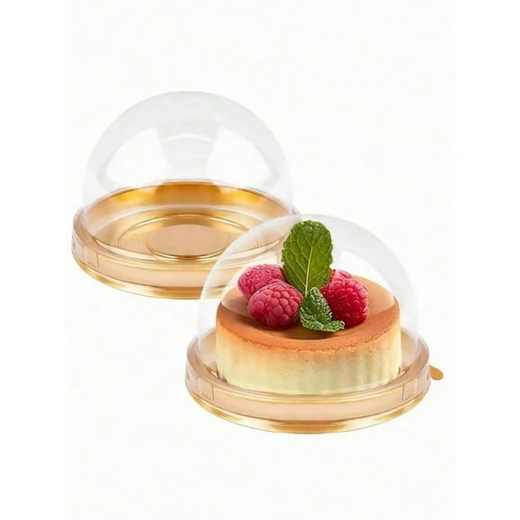 50pcs Clear Plastic Cake Cup Boxes Personal Mini Transparent Cookies Mooncakes Cupcake Containers With Dome Lids Gift Box Party