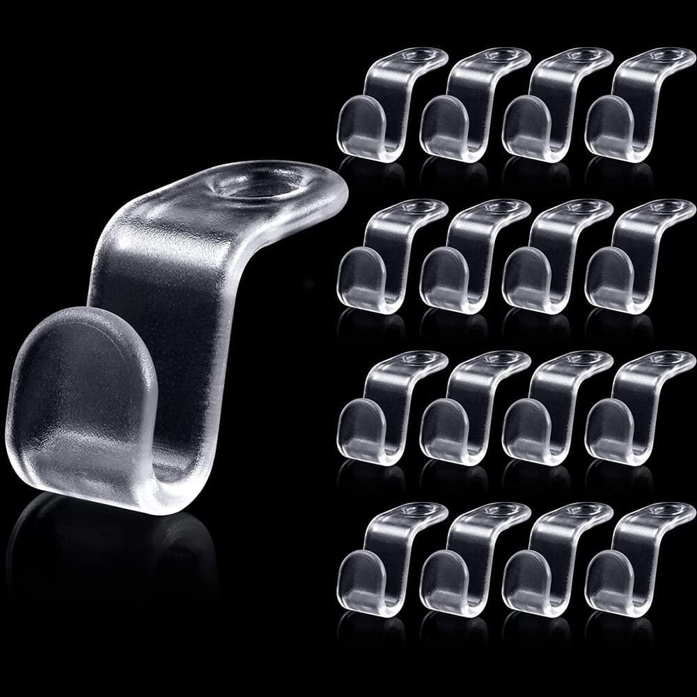 50pcs Clear Plastic Clothes Hanger Connector Hooks Hanger Extender Clips Connection Hangers Hooks Clothes Hangers Space Saving for Cabinets Clothes Closet