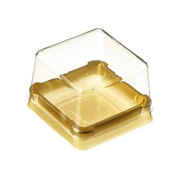 50pcs-Clear Plastic Mini Cake Box Set Baking and Kitchen Tools Ldeal for Camping Dining Restaurants and Bakeries