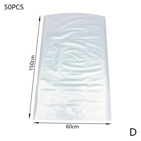 50pcs Clear Plastic Polythene Garment Cover Dry Cleaner Bag Dress Clothes Best K2O3
