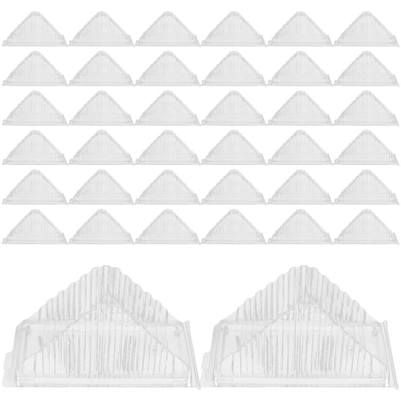 50pcs Clear Sandwich Packing Box Plastic Pastry Boxes Triangular Sandwich Wrapping Boxes