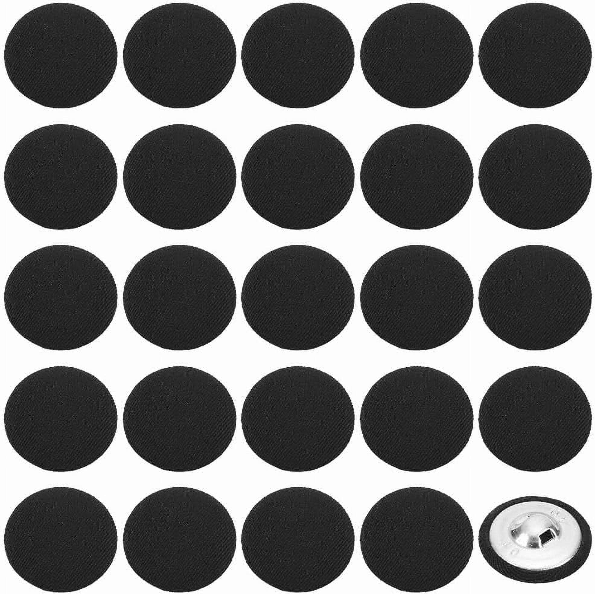 50pcs Cloth Shank Buttons 25mm Black Metal Shank Buttons Satin Tuxedo ...