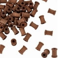 thumbnail image 1 of 50pcs Coconut Brown Wooden Spools 0.6x0.4 inch Unfinished Empty Thread Spool Mini Wood Bobbins Wooden Empty Spools Natural Wire Weaving Bobbins for Arts DIY Wood Projects Wire Weaving DIY, 1 of 6