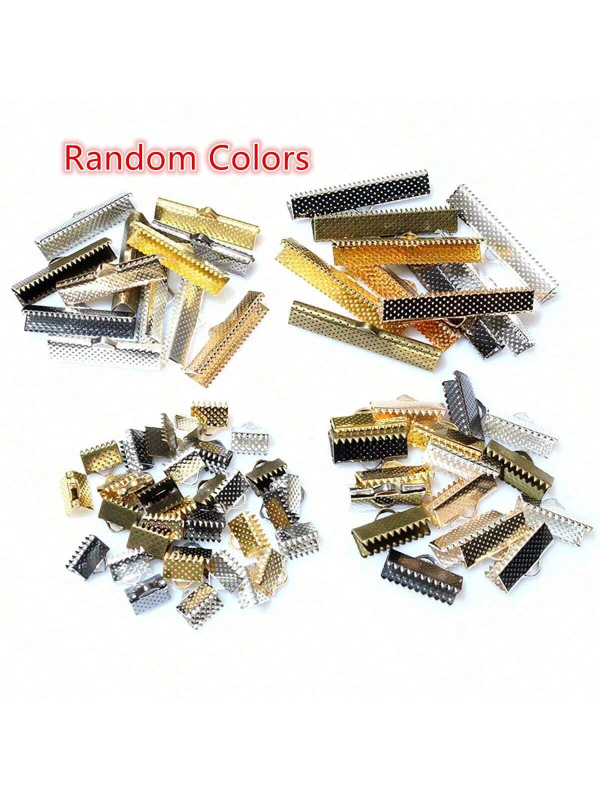 50pcs Cove Clasps Cord End Caps String Ribbon Leather Clip DIY Jewelry ...