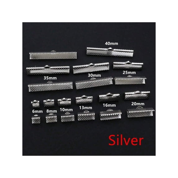 50pcs Cove Clasps Cord End Caps String Ribbon Leather Clip DIY Jewelry Making Supplies For Necklace Bracelet Connector Findings