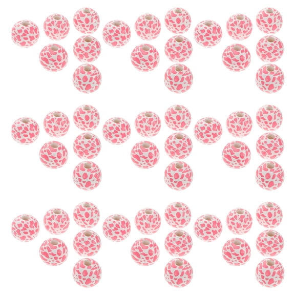 DEEPCRAFF 50pcs Round Beads for Crafts and DIY Gar Making Multi Color Wood Supplies