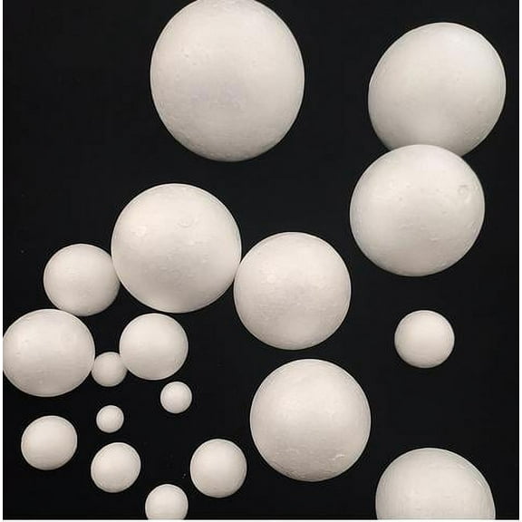 MLINS White Foam Balls for Decor Perfect for DIY Craft Projects with Various Sizes and Sufficient Quantity 50pcs