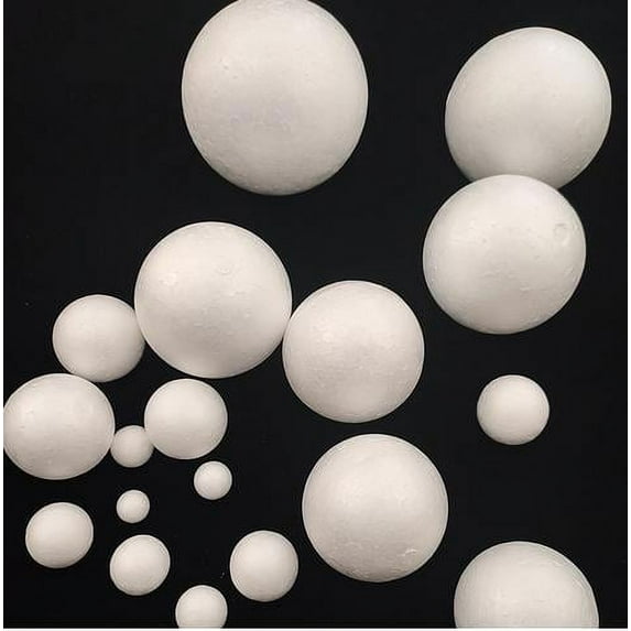 MLINS White Foam Balls for Decor Perfect for DIY Craft Projects with Various Sizes and Sufficient Quantity 50pcs