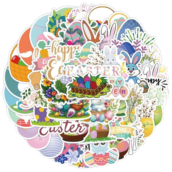 50pcs Cute Notebook Account Decoration Sticker,cute Stickers, Journaling Supplies,Easter Bunny Egg Stickers