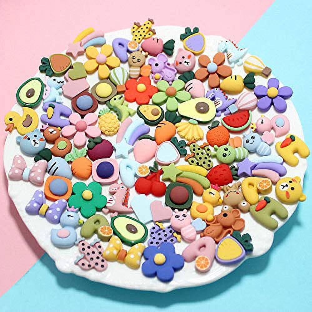 200 Pcs Slime Charms Cute Set , Bulk Mixed Resin Flatback Fake Candy Charms  Assorted Sweets Slime Beads Making Supplies for DIY Craft Making and