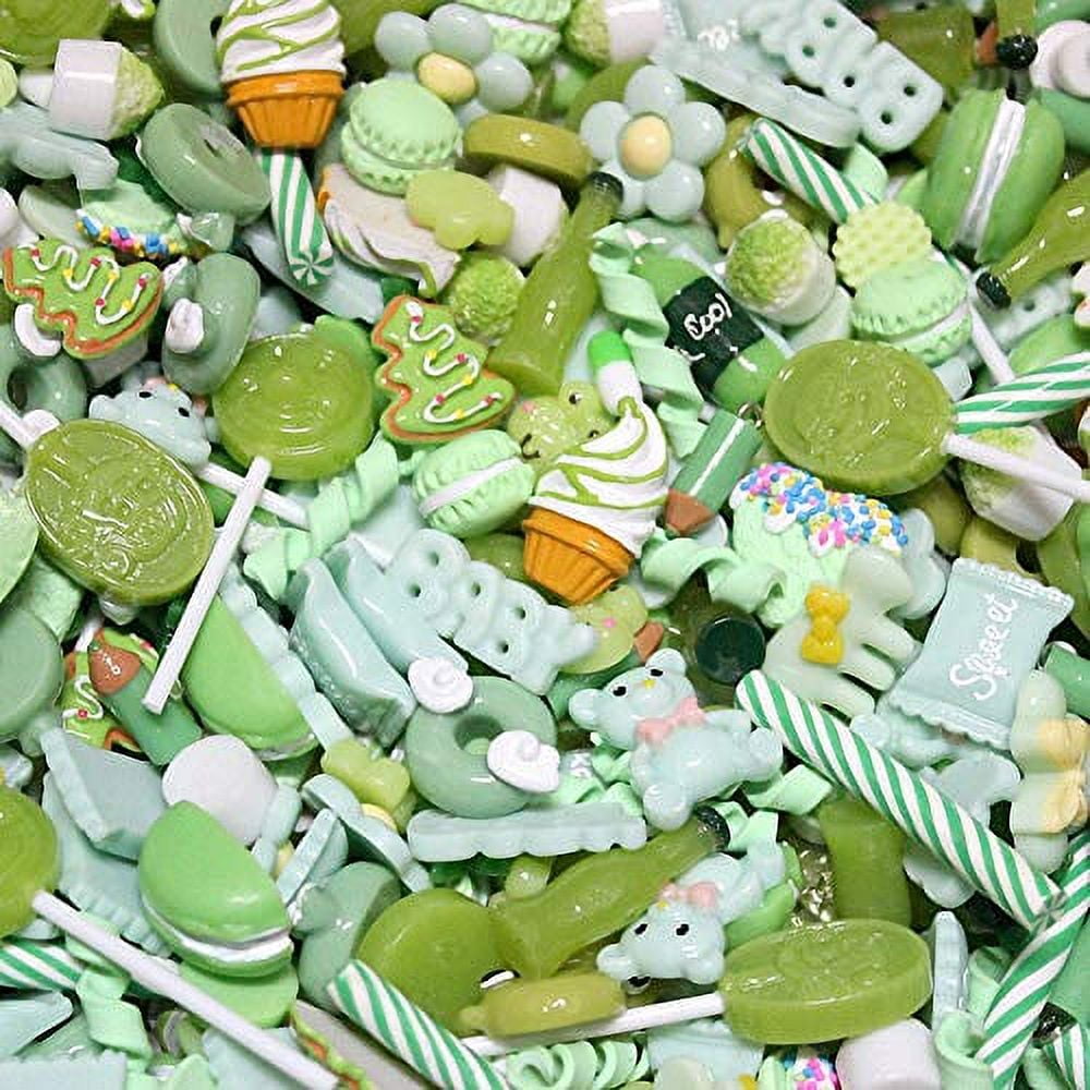 100pcs Slime Charms Cute Set Resin Charms Mixed Assorted Candy Sweets Resin  Flatback Slime Beads Making Supplies For Diy Craft Making And Ornament Scr