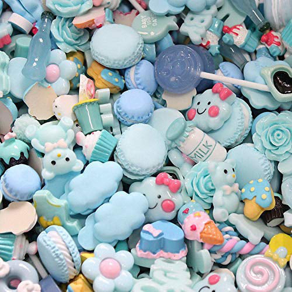 50pcs Cute Slime Charms Mixed Set Resin Flatback Making Supplies For DIY  Craft Making And Ornament Scrapbooking Beads Assorted Candy Fruit Cake