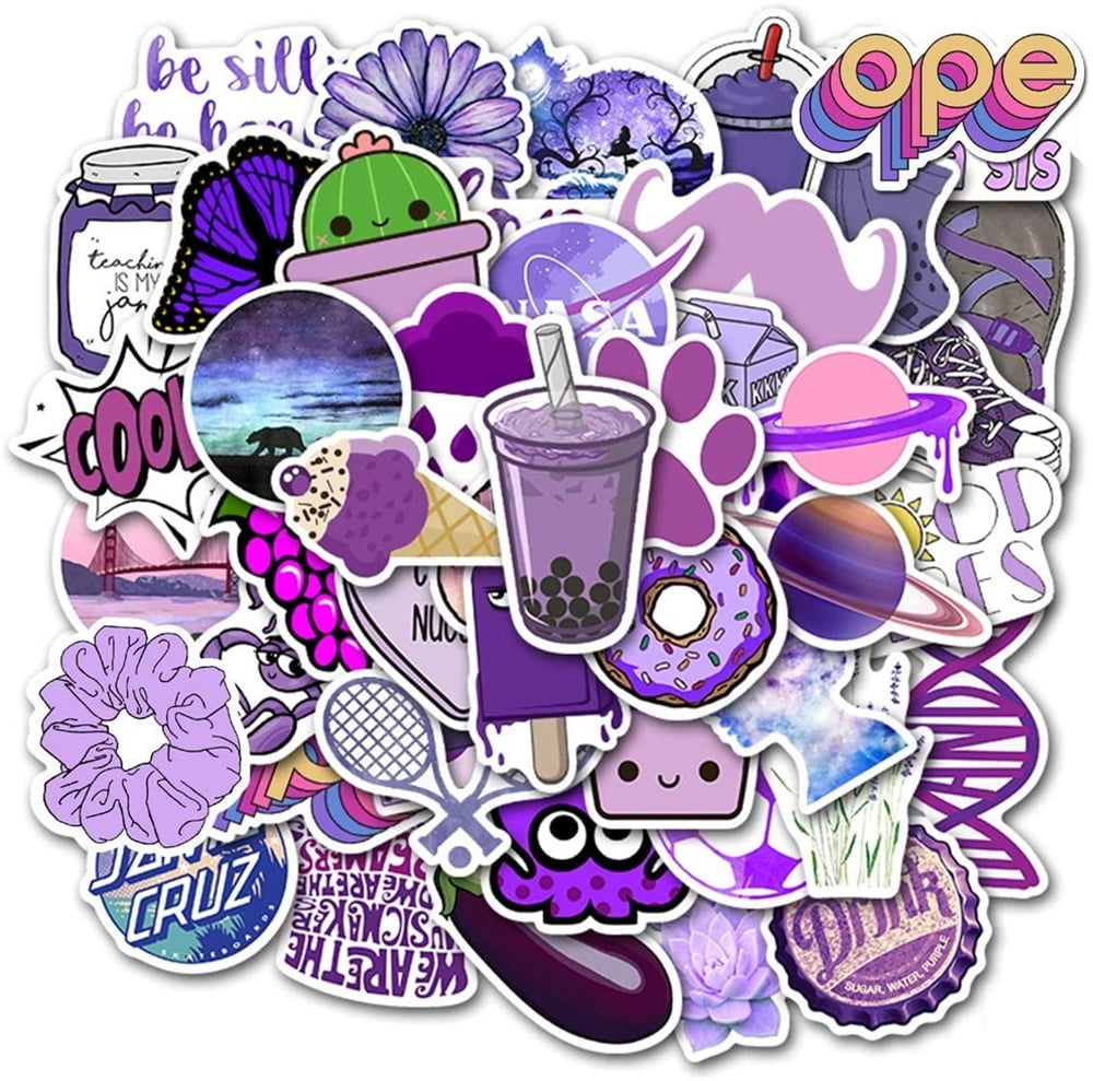 ENDRJOE Kawaii Purple Stickers for Water Bottles,100Pcs Cute Vinyl  Waterproof Aesthetic Stickers Laptop Computer Stickers for Kids Teens Girls  : : Electronics