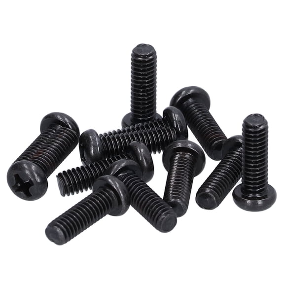 50pcs DIN 7985 M4x12 Stainless Steel Pan Head Machine Screw Black Zinc Plated