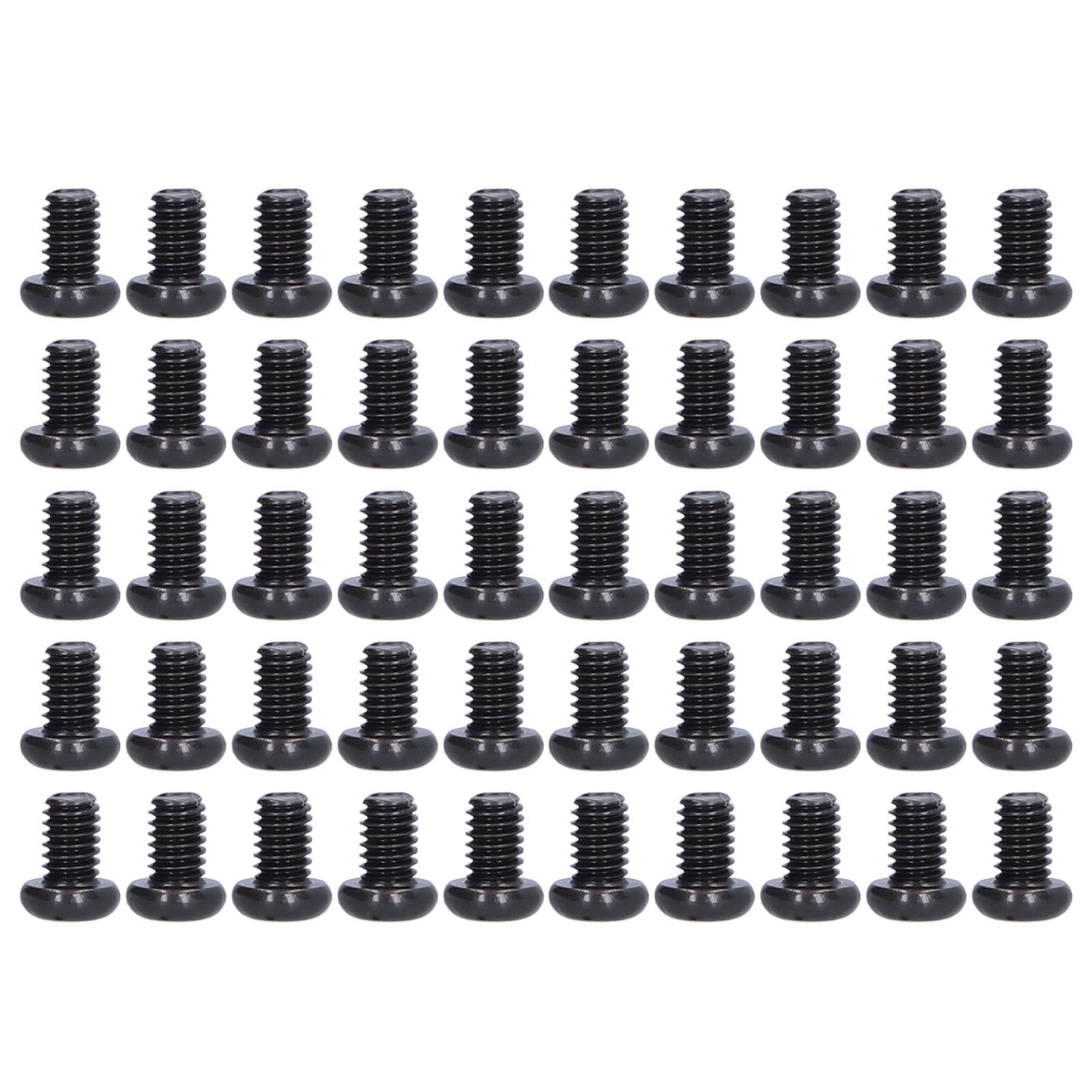 50pcs DIN 7985 Steel Pan Head Machine Screw Fully Threaded Black Zinc