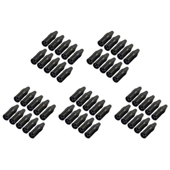 50pcs DIY 3Pin XLR Adapter Socket XLR Aviation Connector Welding Head Microphone Cable Connector(Male)