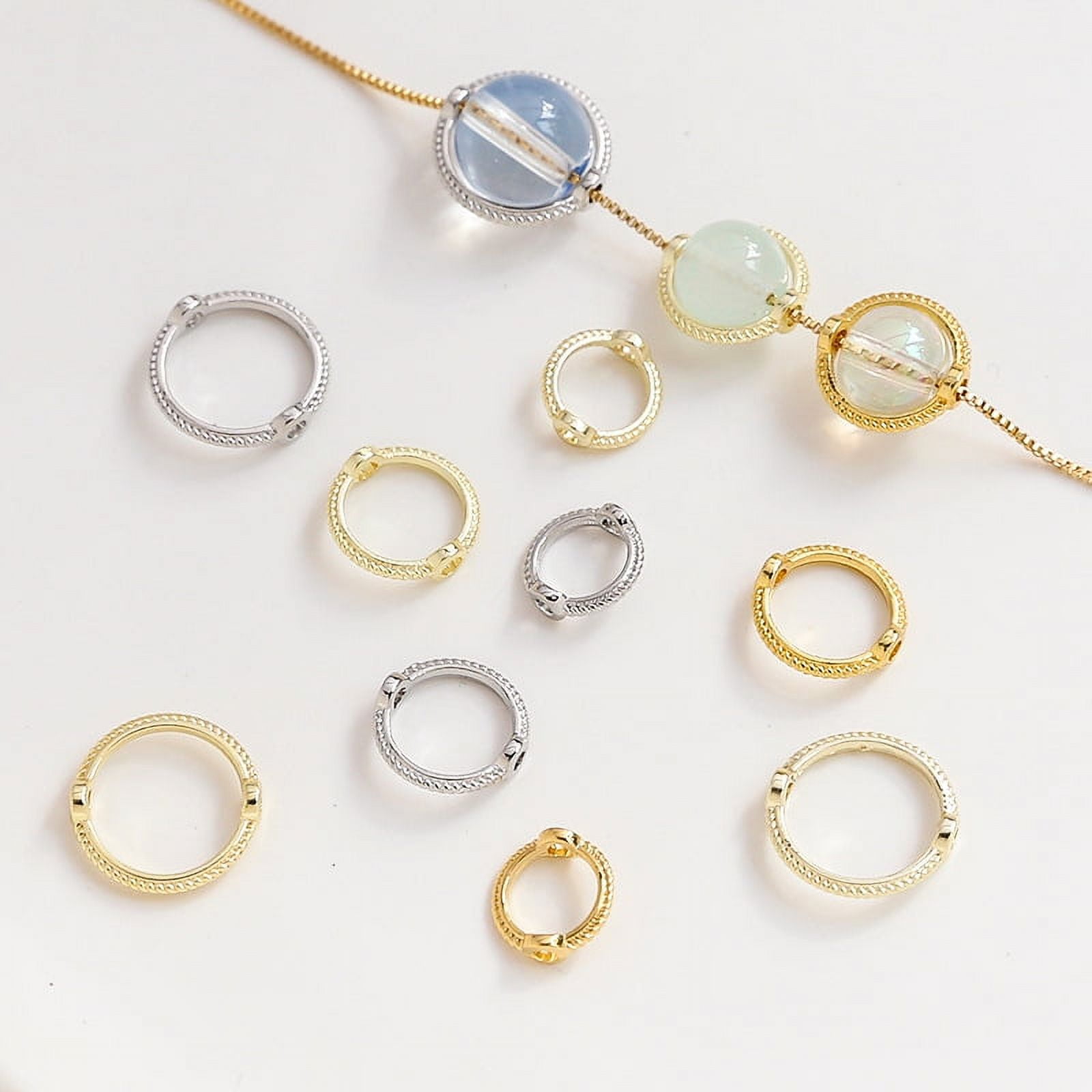 50pcs DIY Bead Frame Metal Circle Bead Frame Connectors Spacers Beads