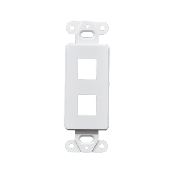 50pcs Decorator Style Keystone Jack 2 Port Modular Wall Insert Cover Plate White