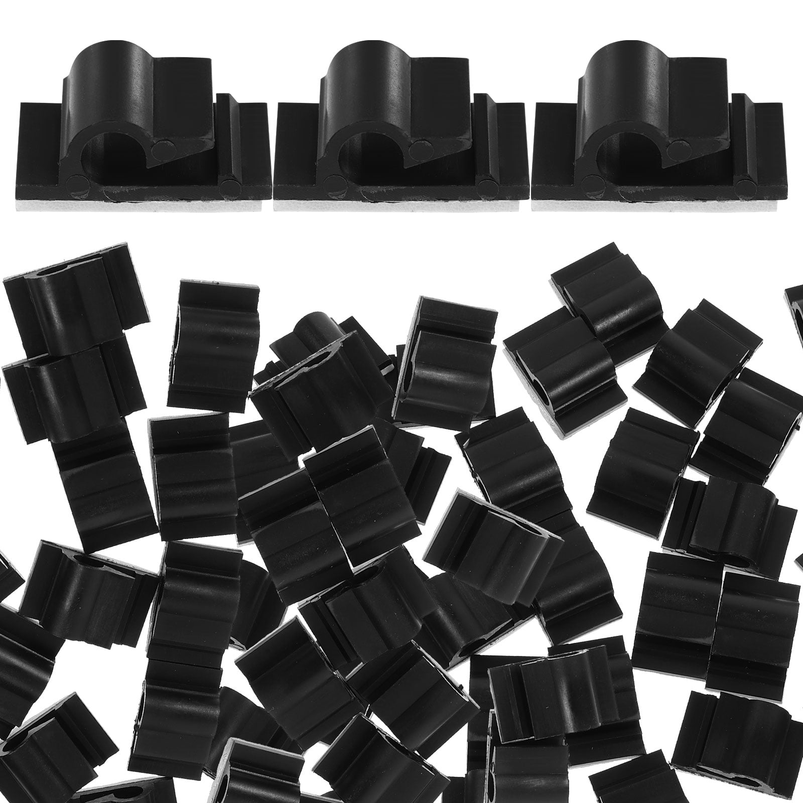 50pcs Desk Cord Organizers Adhesive Cable Holders Wire Managements