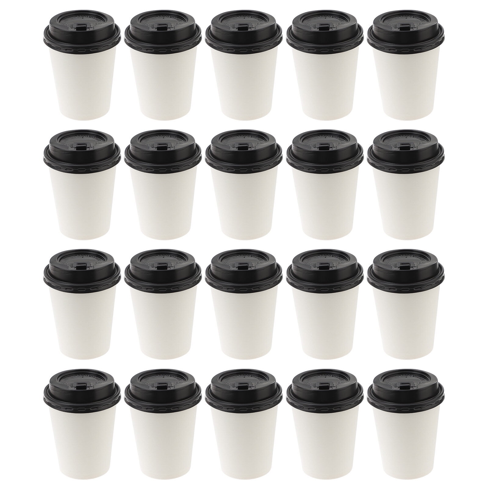 50pcs Disposable Coffee Cups Double-layer Paper Cup with Lid Milk Tea ...