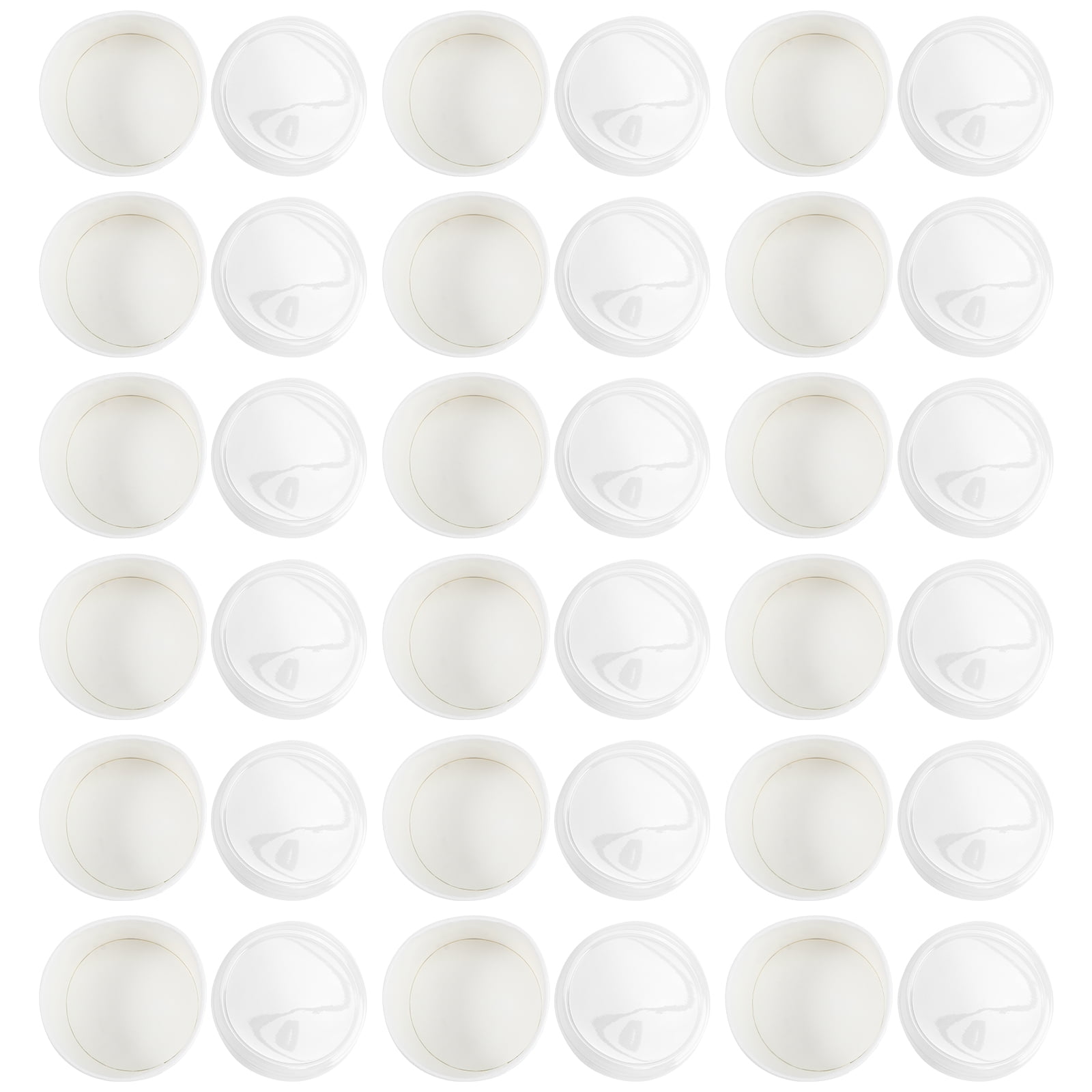 50pcs Disposable Ice Cream Bowls Lid Ice Cream Paper Cups Sorbet Paper Bowls