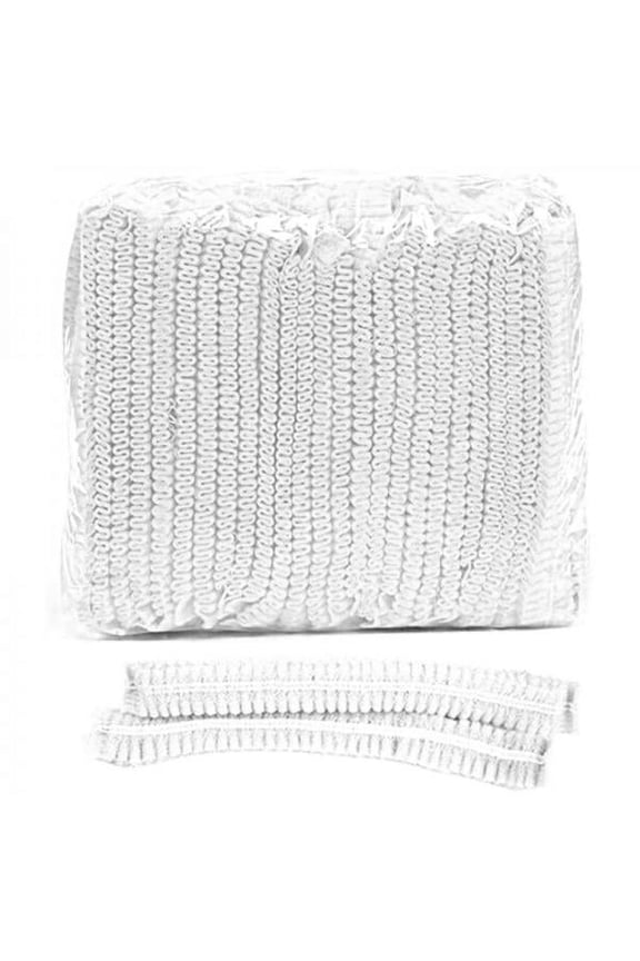 50pcs Disposable Non Woven Beanie Hair Hat Elastic Cap For Catering Food Kitchen Shower