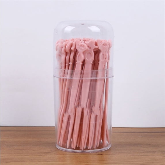 50pcs Disposable Plastic Fruit Forks | 2-Prong Cocktail Forks for Desserts & Appetizers | 3.35 Inch Mini Forks for Party Platters & Fruit Cups