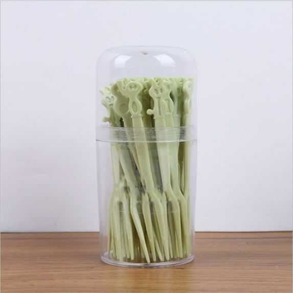 50pcs Disposable Plastic Fruit Forks | 2-Prong Dessert & Cocktail Forks | 8.5cm Food Safe Mini Forks for Party Appetizers, Cakes & Fruit Cups