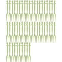 50pcs Disposable Plastic Fruit Forks | Two-Prong Cocktail Forks for Desserts, Cakes & Party Appetizers | 50-Pack Mini Snack Forks