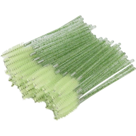 50pcs Disposable Portable Mascara Wands, Disposable Eyelash Eyebrow Spoolie Brush for Makeup Eyelash Extensions for Eyebrows and Eyelashes for Styling Eyelashes(Green)