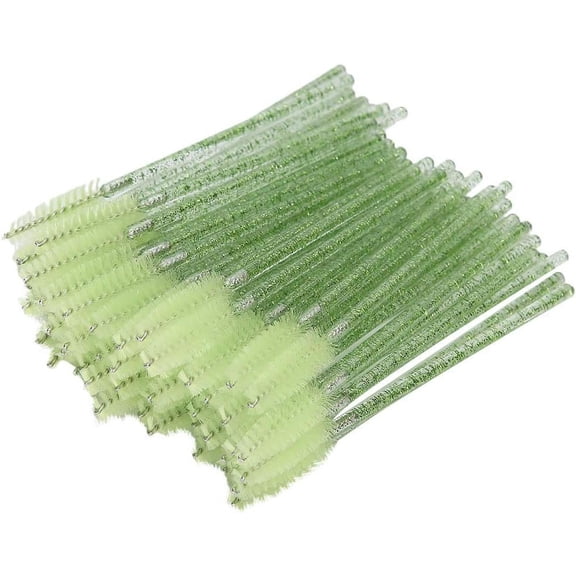 50pcs Disposable Portable Mascara Wands, Disposable Eyelash Eyebrow Spoolie Brush for Makeup Eyelash Extensions for Eyebrows and Eyelashes for Styling Eyelashes(Green)