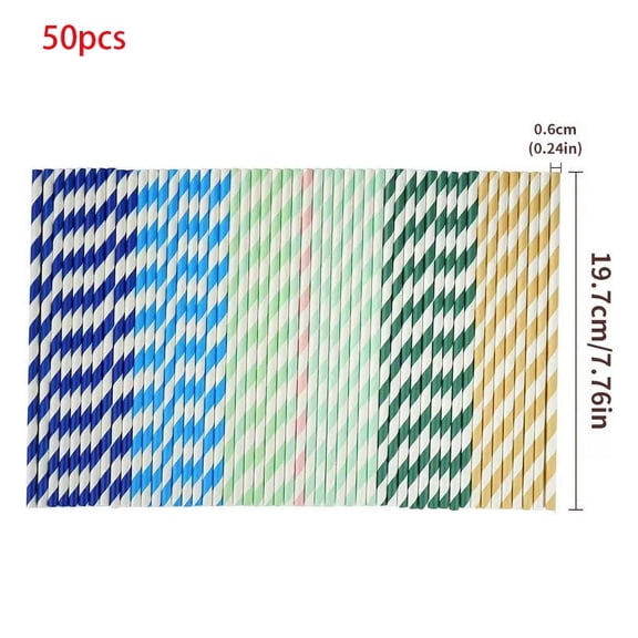 50pcs Disposable Straws Bulk Drink Cocktail Soda Milkshake Drink Birthday Party Wedding Festival Kitchen Tools