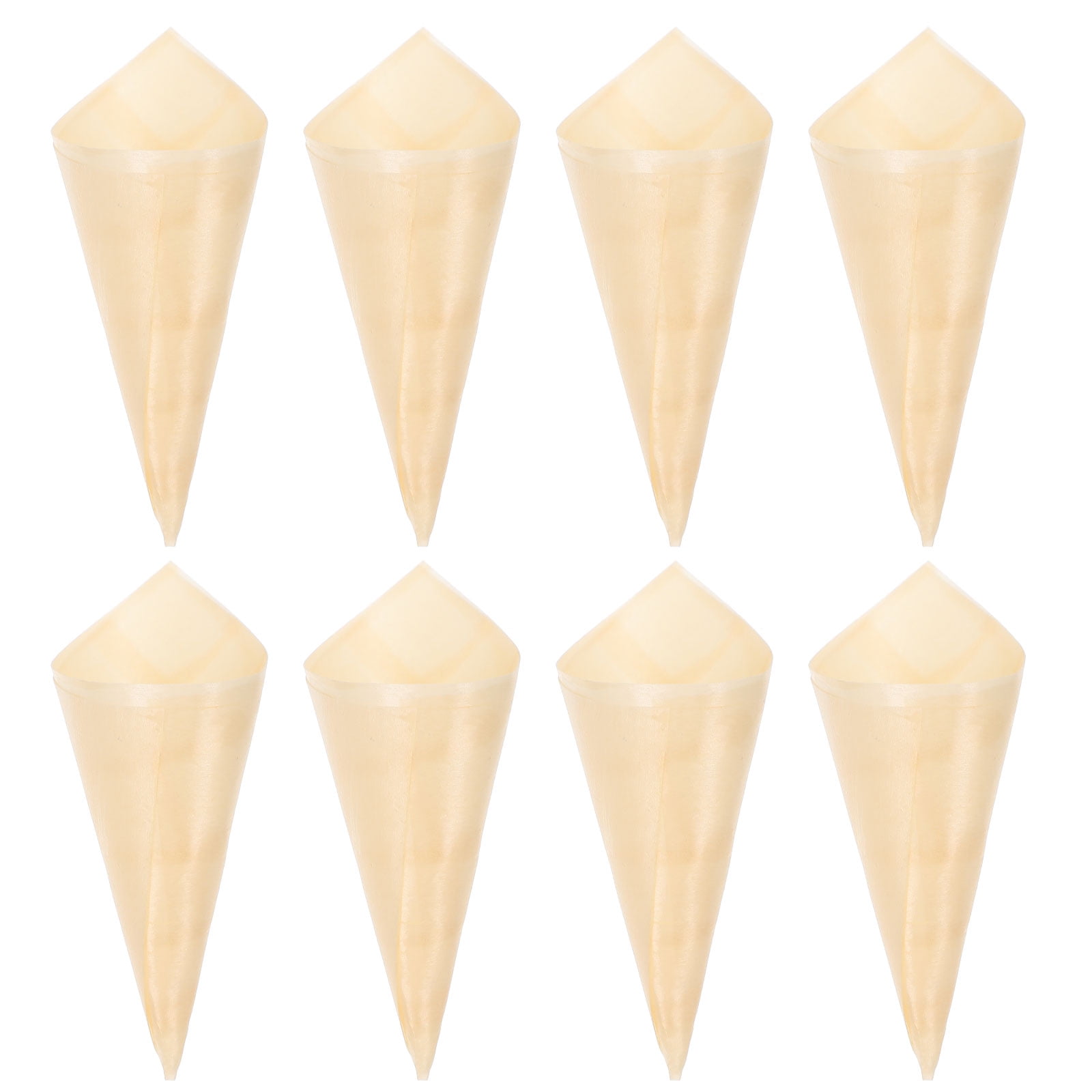 50pcs Disposable Wood Appetizer Cones Ice Cream Cone Cups Party Candy Cones
