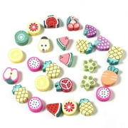 MURDOFFIU 50pcs Diy Craft Fruit Beads Clay Fruit Bead Charms Loose Spacer Beads for Jewelry Making