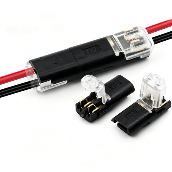 50pcs Double-Wire Plug-in Connector with Locking Buckle, Quick-Clip Fasteners Multi-Purpose Snap-On Blocks for Strip Lights DIY Crafting