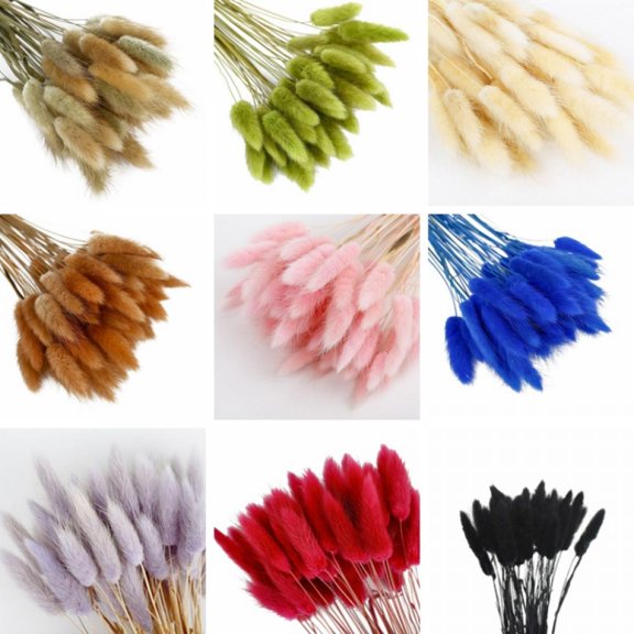 50pcs Dried Rabbit Tail Grass Flowers Artificial Plant Durable Safe Non Toxic Best Gift for Home Wedding Party