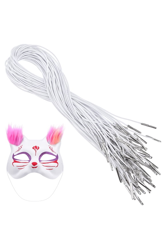 Hats Elastic Cords DIY Hat Fixing Ropes White 50Pcs