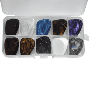 50pcs Extra Heavy 1.4mm Celluloid Guitar Picks Plectrums Mixed Colors With Box