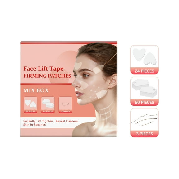 50pcs Face Lift Tapes with 3 Strings, Face Lifting Tape Invisible V-Shaped Skin Tightening Facelift Stickers Forehead Wrinkle Patches for Nasolabial Folds Double Chin Neck Glabellar Wrinkles