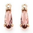 thumbnail image 1 of 50pcs Faceted Glass Pendants with Golden Tone Brass Open Back Settings Teardrop Sienna 14.5x4.5x4mm Hole: 1.2mm, 1 of 3