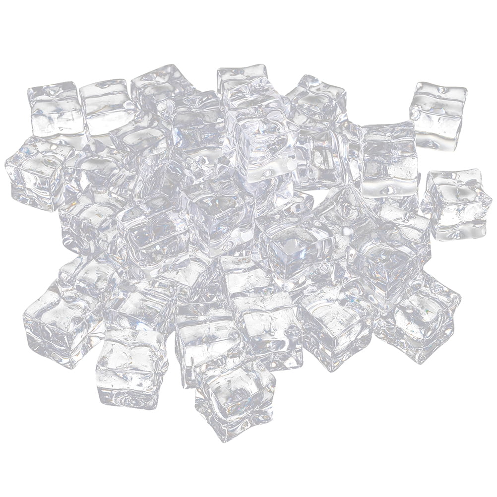 50pcs Fake Ice Cubes Clear Acrylic Ice Cubes Irregular Fake Ice