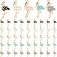 thumbnail image 1 of 50pcs Flamingo Charms Alloy Enamel Flamingo Pendants Beads Findings Flamingo Dainty Dangle Pendant for Jewelry Making, 1 of 8