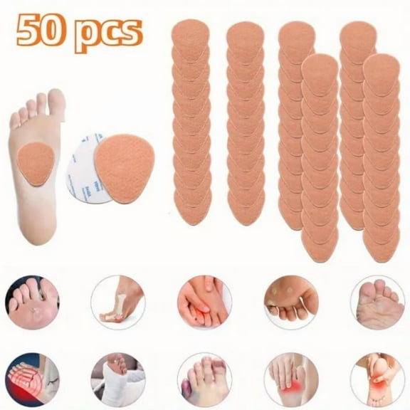 50pcs Front Foot Support Foot Pad Adhesive Foam Foot Pad Foot Pad Metatarsal Felt Foot Pad Inserted Foot Footwear Pad Ball for Men and Women, Suitable for Daily Use Outside,Textiles & Soft Furnishings