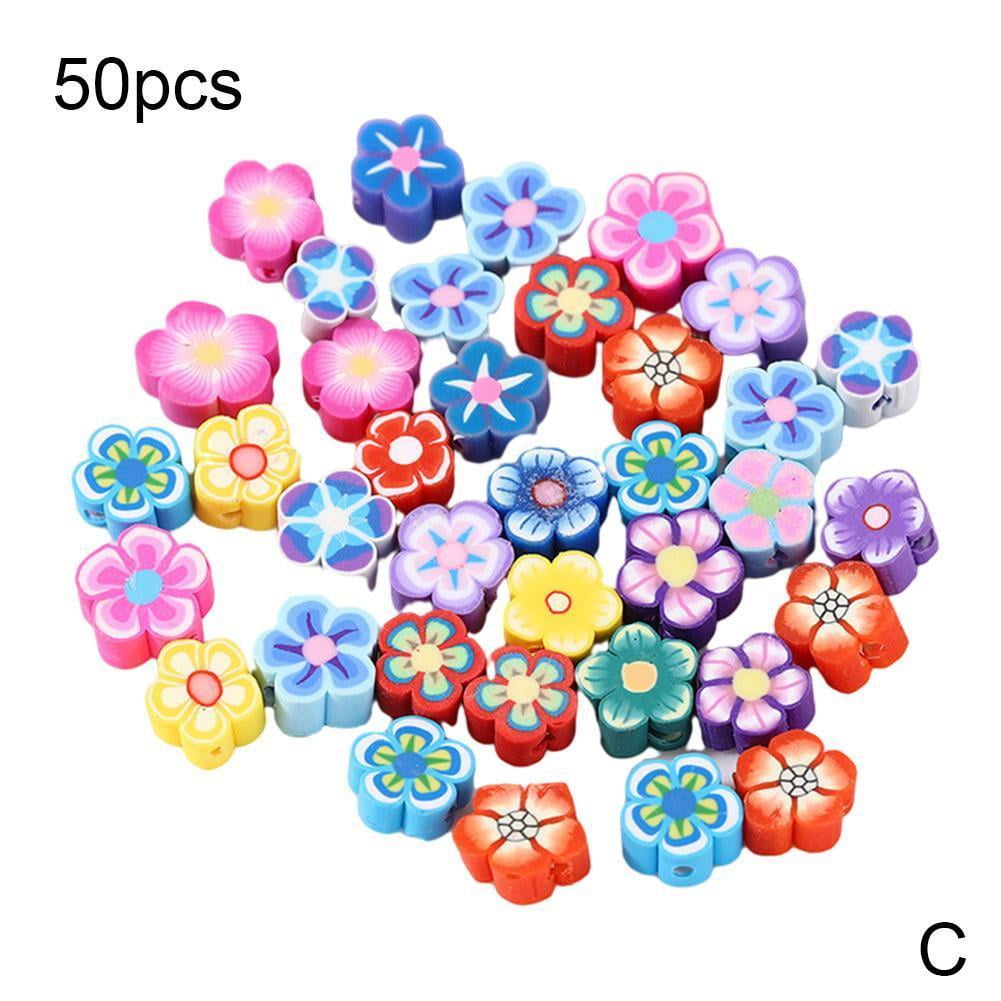 50pcs Mixed Fruit Spacer Beads Cute Clay Fruit Sliced Beads