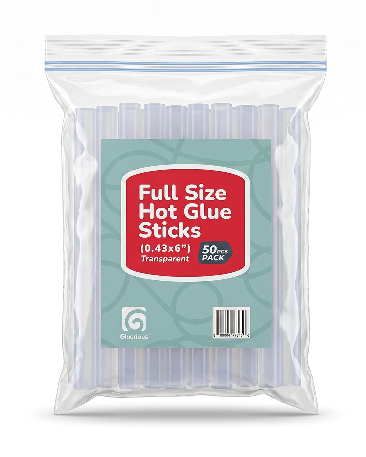 50pcs Full Size Hot Glue Sticks for Large Glue Gun, 0.43x6 inches Large Glue Sticks, Bulk-Pack for Arts Crafts DIY Fabric Gluing & More