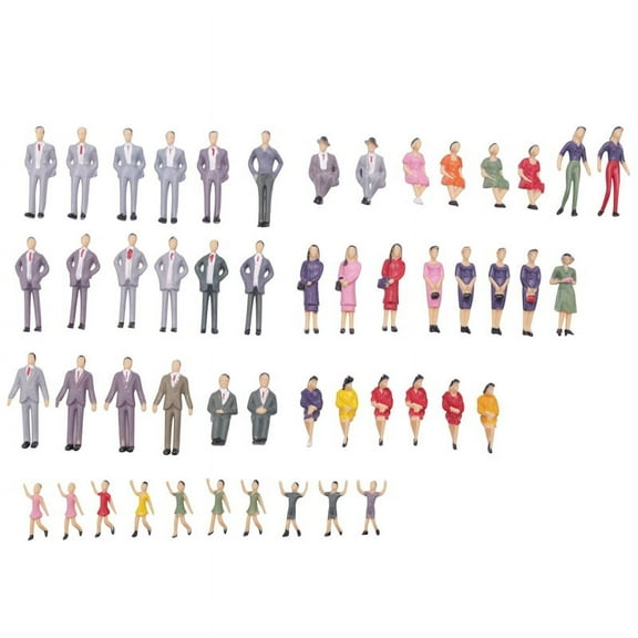 50pcs G Scale 1:30 Mix Painted Model People Park Street Passenger Figures