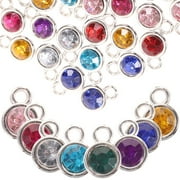 ROMANSA 50pcs Gemstone Charms DIY Jewelry Charm Pendants for Necklace Bracelet Jewelry Making