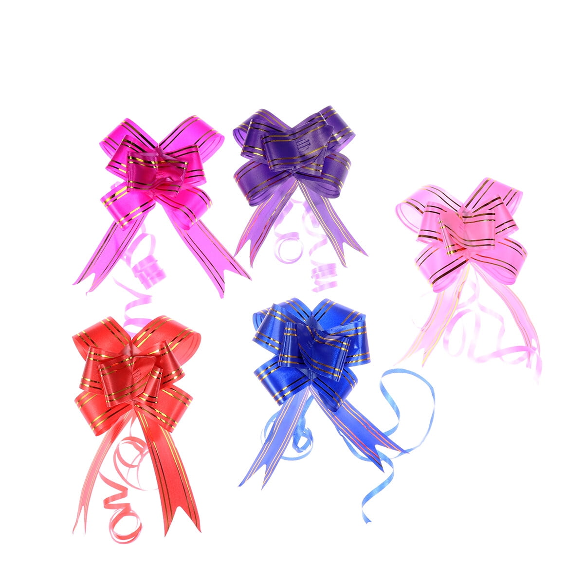 50pcs Gift Ribbons Pull Bowknots Colorful String Bows for Gift Wrapping